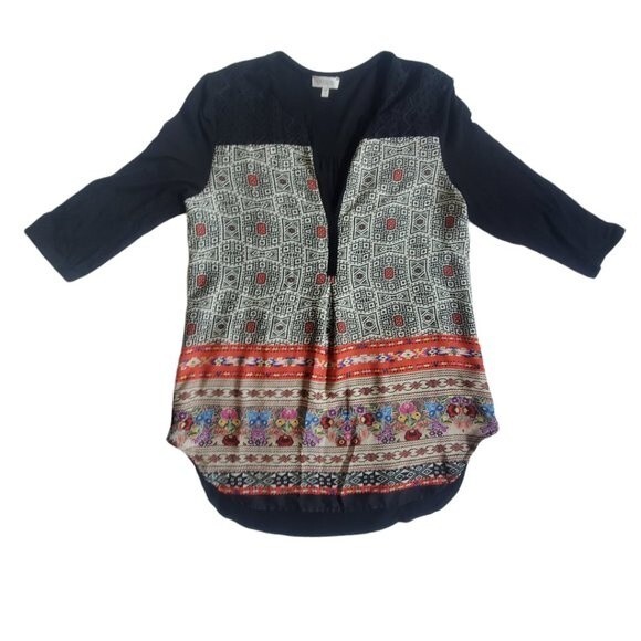 Weston multi colored 3/4 sleeve top sz S - Picture 1 of 14